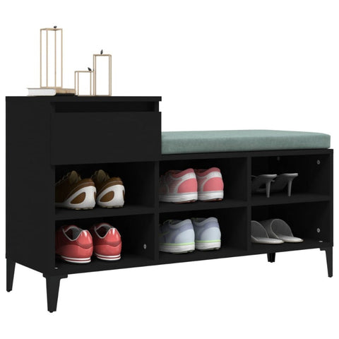 Shoe Cabinet Black 102X36x60 Cm Engineered Wood Shoe Cabinets