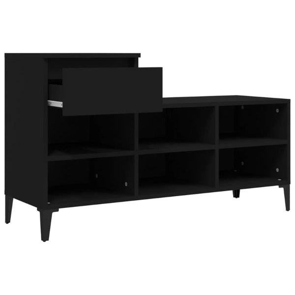 Shoe Cabinet Black 102X36x60 Cm Engineered Wood Shoe Cabinets