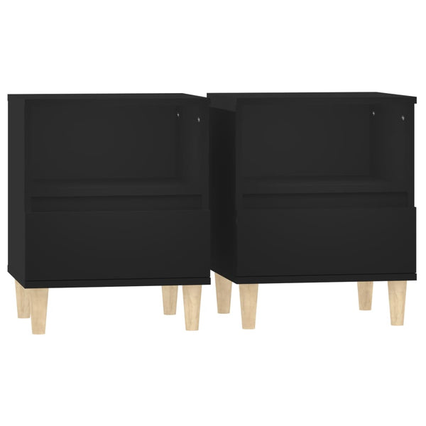 Bedside Cabinets 2 Pcs Black 40X35x50 Cm Bedside Tables