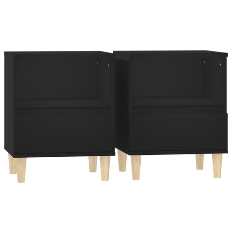 Bedside Cabinets 2 Pcs Black 40X35x50 Cm Bedside Tables