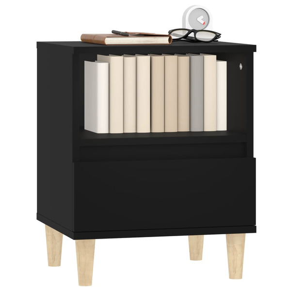 Bedside Cabinets 2 Pcs Black 40X35x50 Cm Bedside Tables