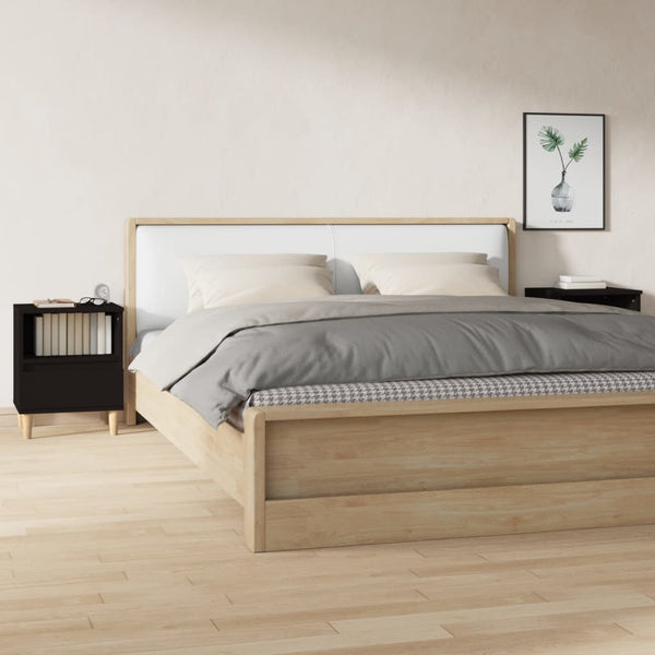 Bedside Cabinets 2 Pcs Black 40X35x50 Cm Bedside Tables