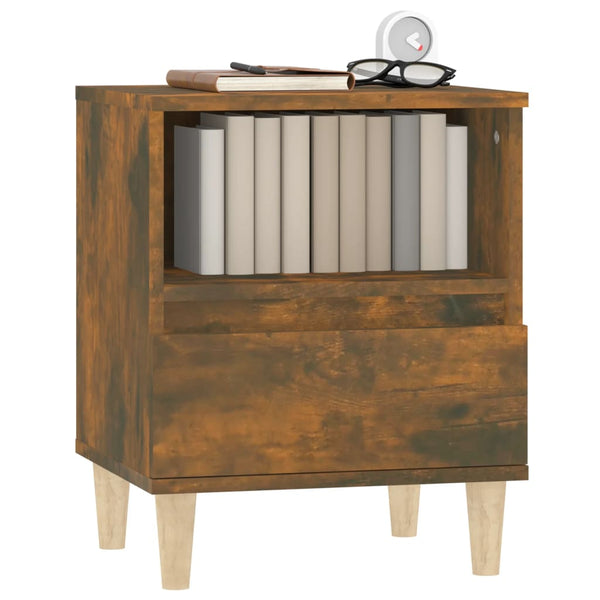 Bedside Cabinet Smoked Oak 40X35x50 Cm Bedside Tables
