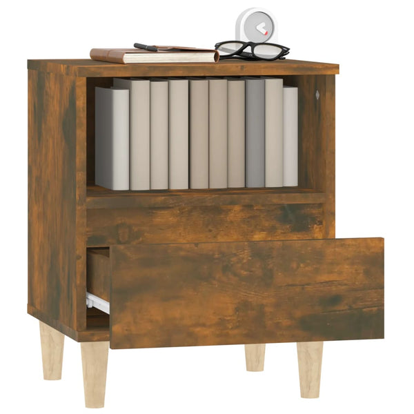 Bedside Cabinet Smoked Oak 40X35x50 Cm Bedside Tables
