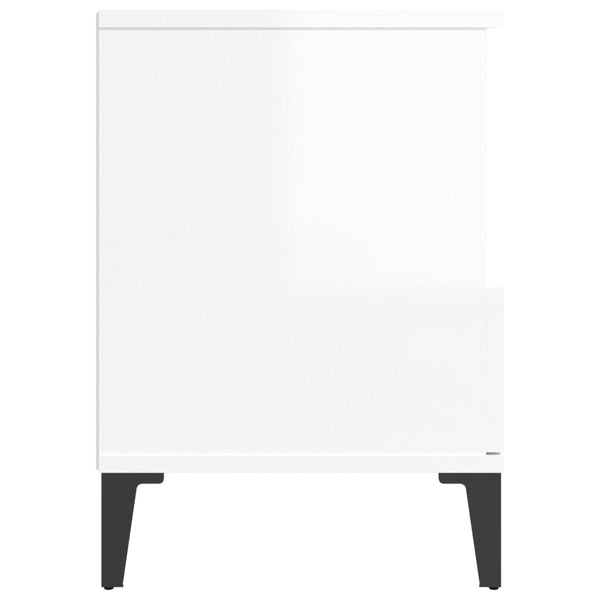 Bedside Cabinet High Gloss White 40X35x50 Cm