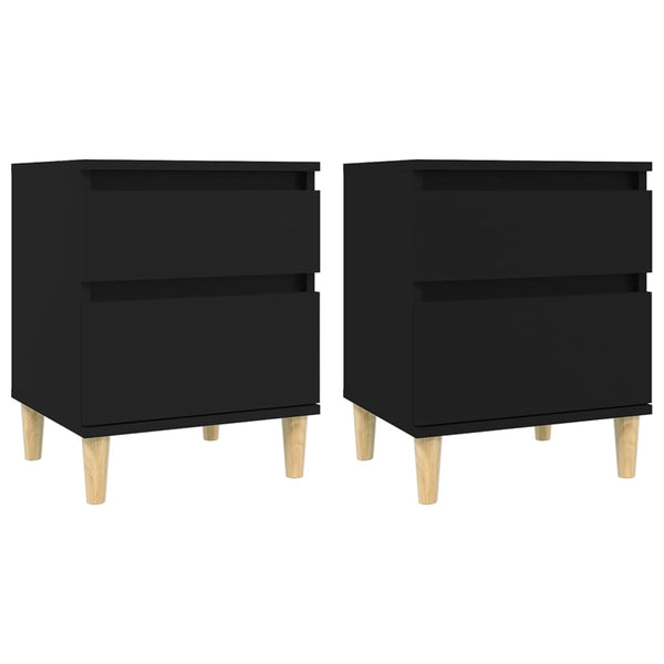 Bedside Cabinets 2 Pcs Black 40X35x50 Cm Bedside Tables