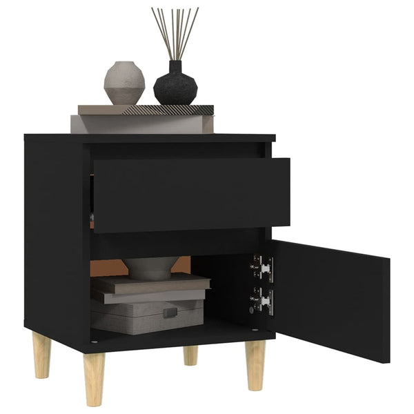 Bedside Cabinets 2 Pcs Black 40X35x50 Cm Bedside Tables