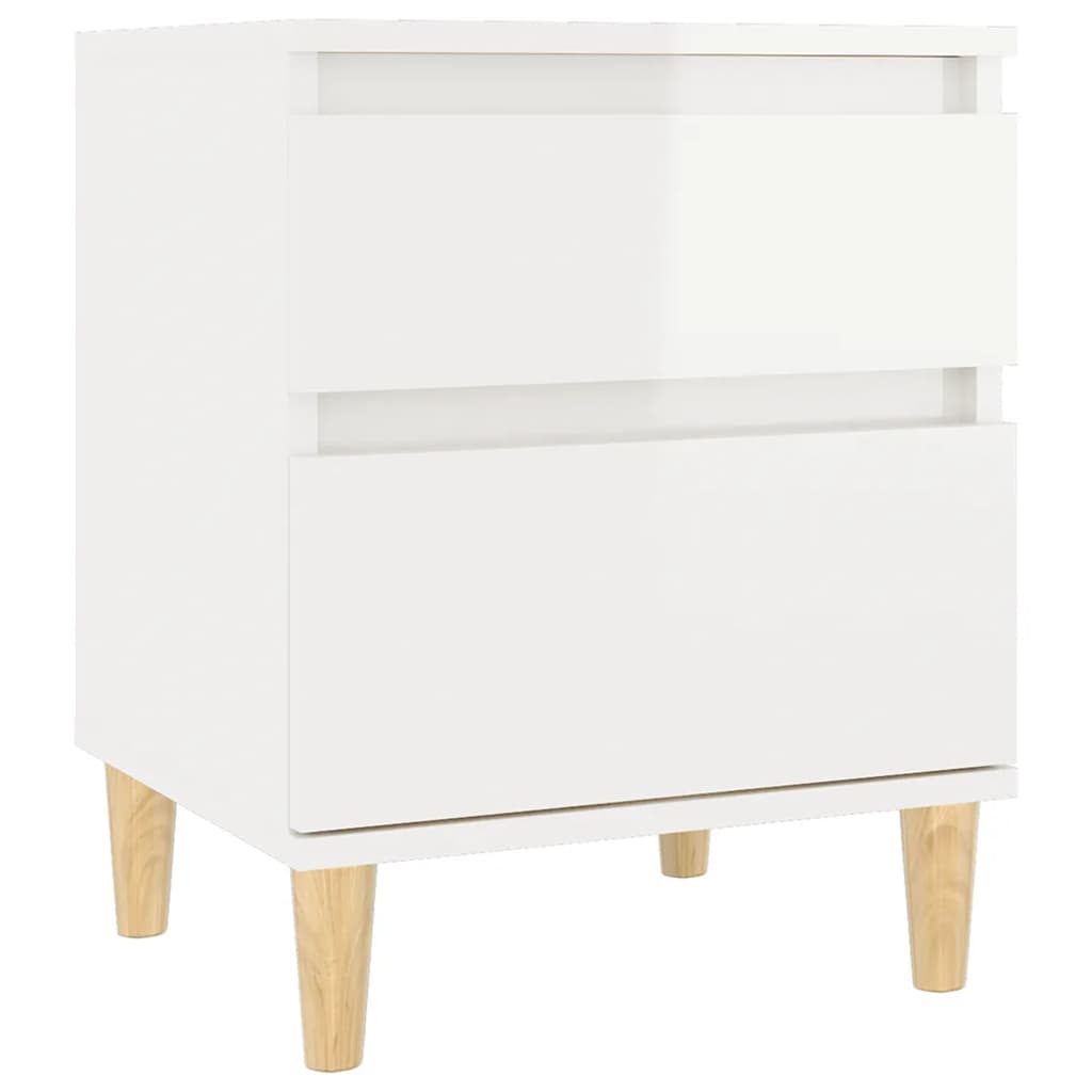 Bedside Cabinet High Gloss White 40X35x50 Cm Bedside Tables