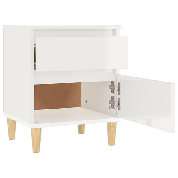 Bedside Cabinet High Gloss White 40X35x50 Cm Bedside Tables