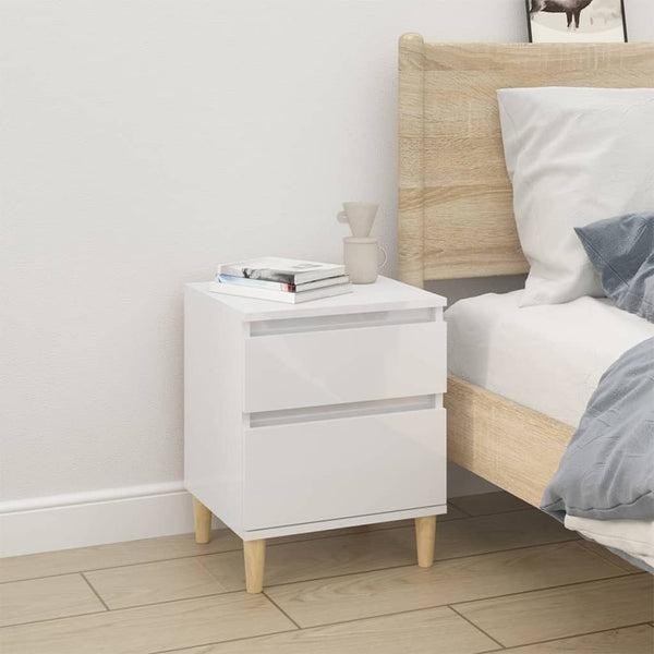 Bedside Cabinets 2 Pcs High Gloss White 40X35x50 Cm Bedside Tables
