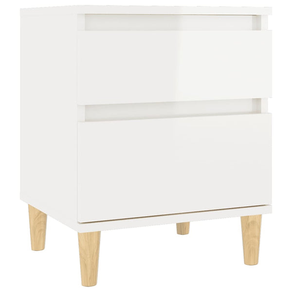 Bedside Cabinets 2 Pcs High Gloss White 40X35x50 Cm Bedside Tables