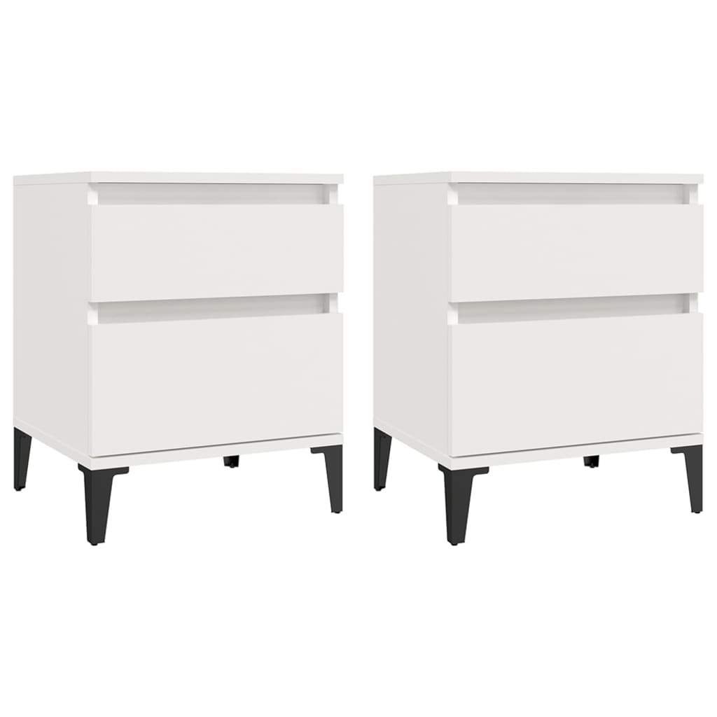 Bedside Cabinets 2 Pcs White 40X35x50 Cm Bedside Tables