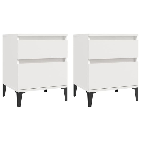 Bedside Cabinets 2 Pcs White 40X35x50 Cm Bedside Tables