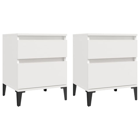Bedside Cabinets 2 Pcs White 40X35x50 Cm Bedside Tables