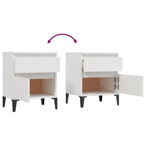Bedside Cabinets 2 Pcs White 40X35x50 Cm Bedside Tables
