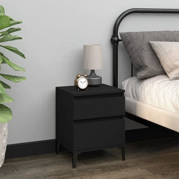 Bedside Cabinets 2 Pcs Black 40X35x50 Cm Bedside Tables