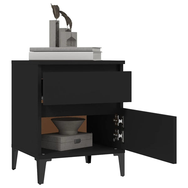 Bedside Cabinets 2 Pcs Black 40X35x50 Cm Bedside Tables