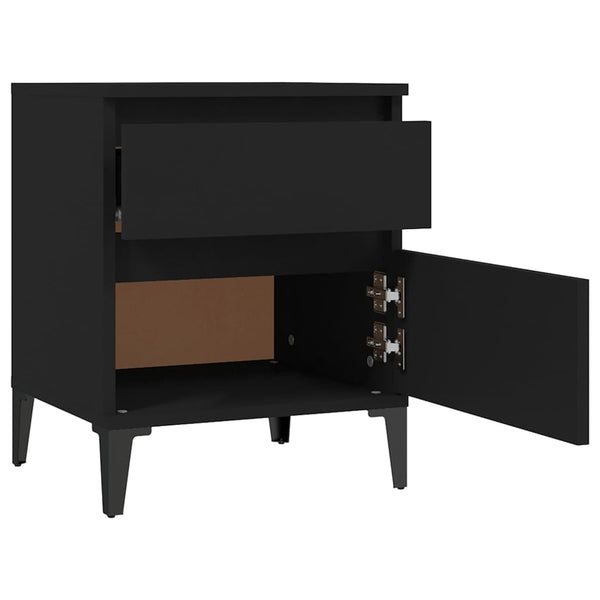 Bedside Cabinets 2 Pcs Black 40X35x50 Cm Bedside Tables