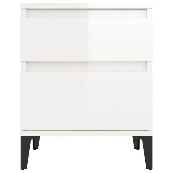 Bedside Cabinets 2 Pcs High Gloss White 40X35x50 Cm