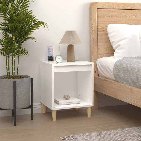 Bedside Cabinet White 40X35x50 Cm Engineered Wood Bedside Tables