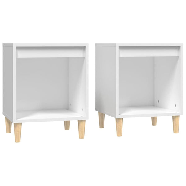 Bedside Cabinets 2 Pcs White 40X35x50 Cm Bedside Tables