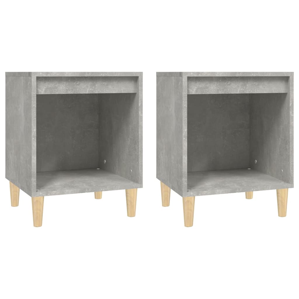 Bedside Cabinets 2 Pcs Concrete Grey 40X35x50 Cm Bedside Tables