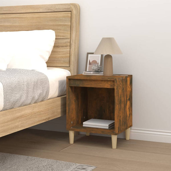 Bedside Cabinet Smoked Oak 40X35x50 Cm Bedside Tables