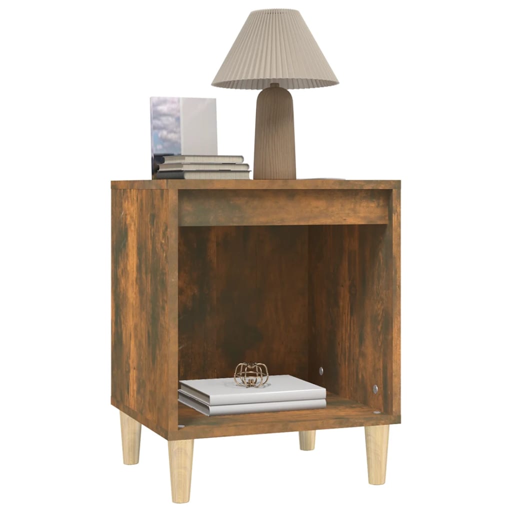 Bedside Cabinet Smoked Oak 40X35x50 Cm Bedside Tables