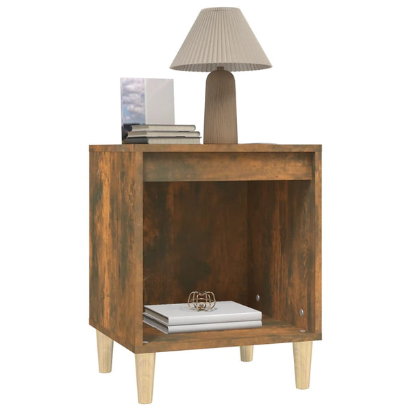Bedside Cabinet Smoked Oak 40X35x50 Cm Bedside Tables