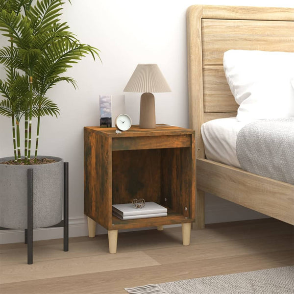 Bedside Cabinets 2 Pcs Smoked Oak 40X35x50 Cm Bedside Tables