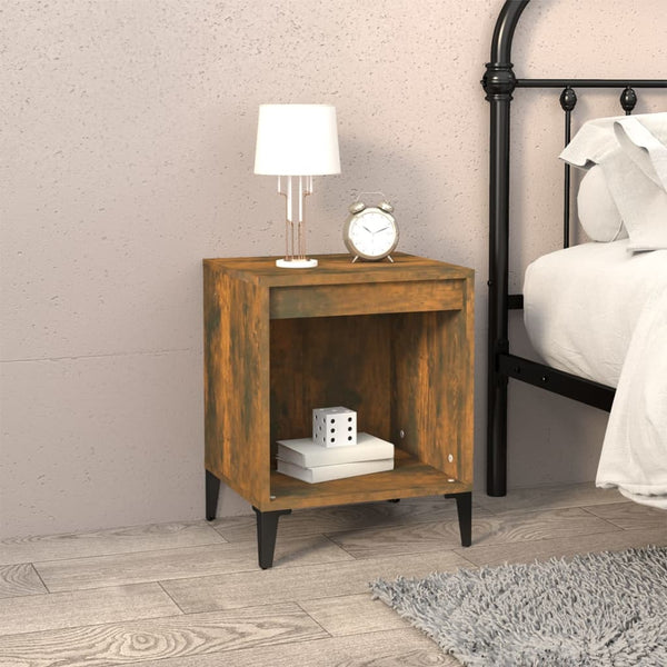 Bedside Cabinet Smoked Oak 40X35x50 Cm Bedside Tables