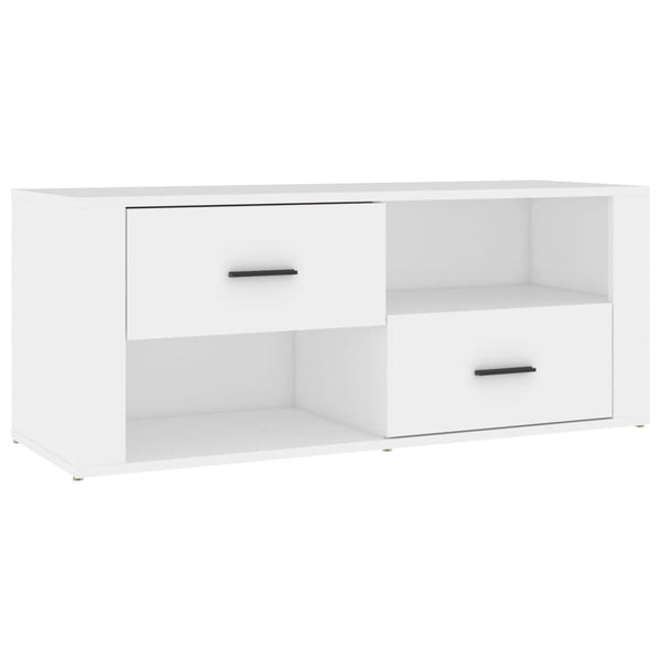 Tv Cabinet White 100X35x40 Cm Engineered Wood Tv Stands & Entertainment Units