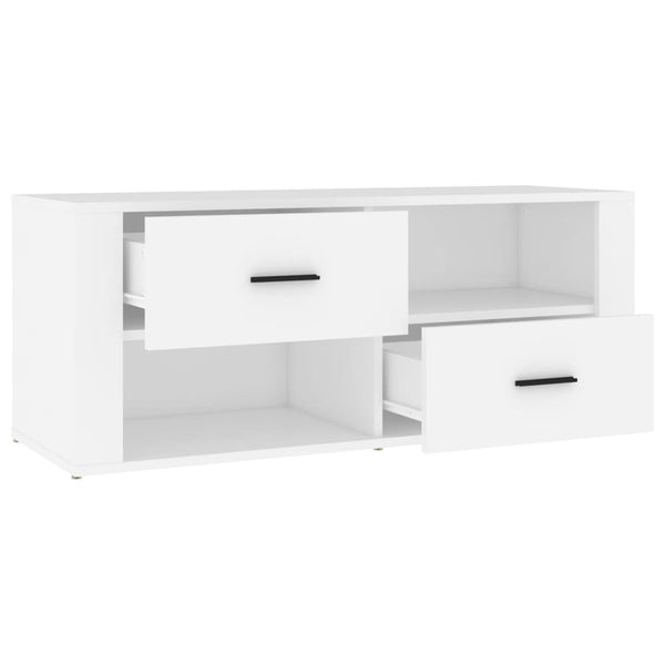 Tv Cabinet White 100X35x40 Cm Engineered Wood Tv Stands & Entertainment Units