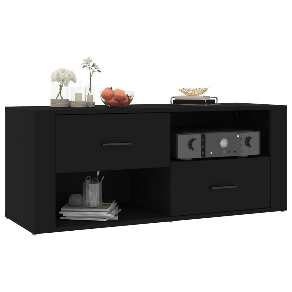 Tv Cabinet Black 100X35x40 Cm Engineered Wood Tv Stands & Entertainment Units