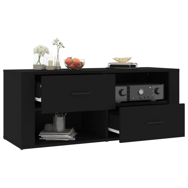 Tv Cabinet Black 100X35x40 Cm Engineered Wood Tv Stands & Entertainment Units