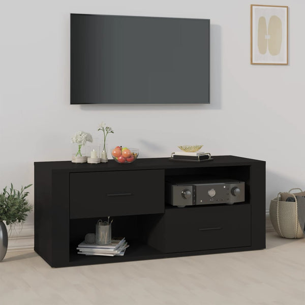 Tv Cabinet Black 100X35x40 Cm Engineered Wood Tv Stands & Entertainment Units