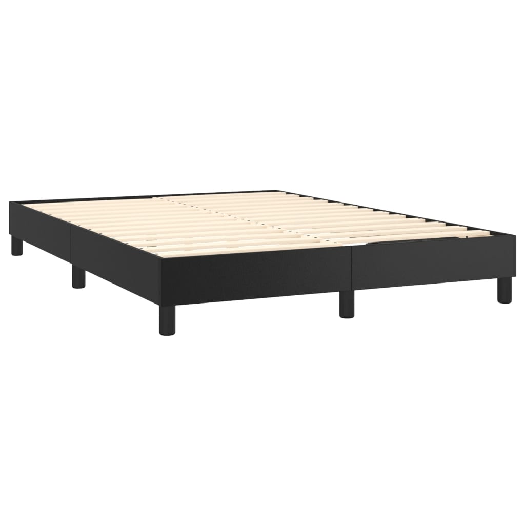 Bed Frame Black 153X203 Cm Queen Size Faux Leather Queen Bed Frames