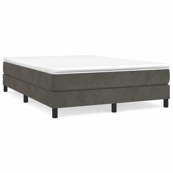Bed Frame Dark Grey 137X187 Cm Double Size Velvet Double Bed Frames