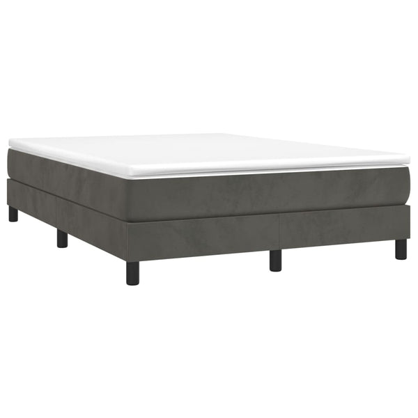 Bed Frame Dark Grey 137X187 Cm Double Size Velvet Double Bed Frames