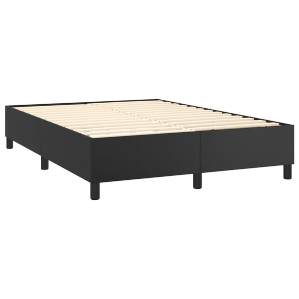 Box Spring Bed Frame Black 152X203 Cm Queen Faux Leather