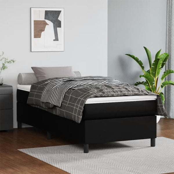 Faux Leather Bed Frame King Single Size Durable Plywood Slats Furniture King Single Bed Frames