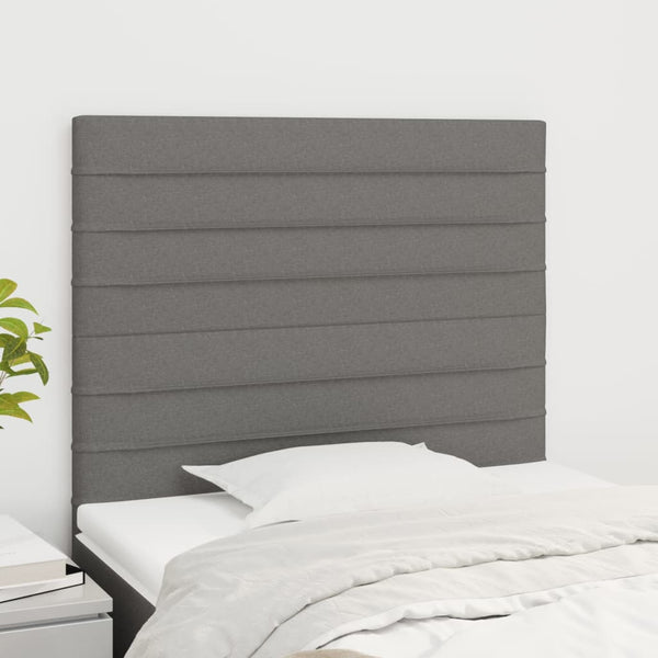 Headboards 2 Pcs Dark Grey 100X5x78/88 Cm Fabric Headboards & Footboards
