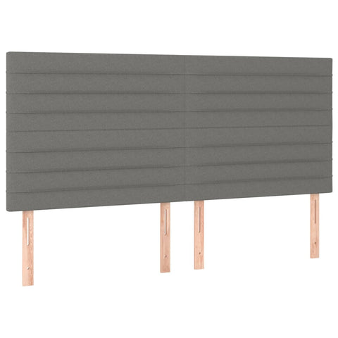Headboards 4 Pcs Dark Grey 80X5x78/88 Cm Fabric Headboards & Footboards