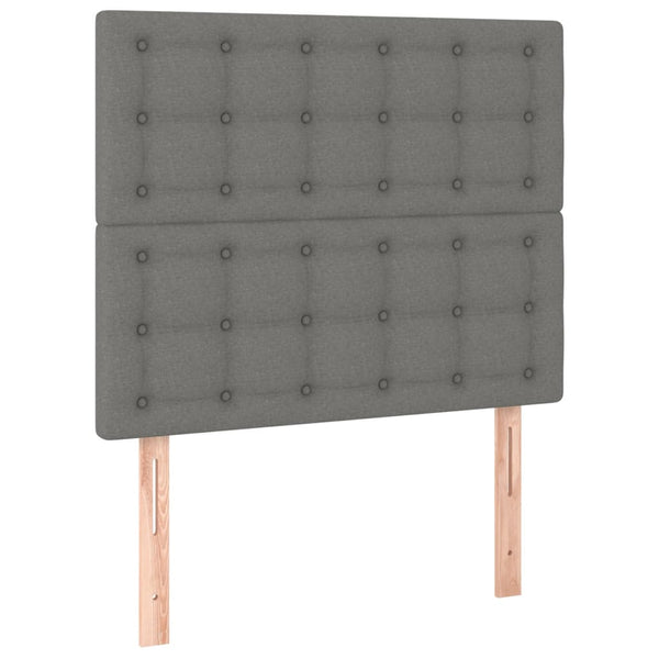 Headboards 2 Pcs Dark Grey 100X5x78/88 Cm Fabric Headboards & Footboards