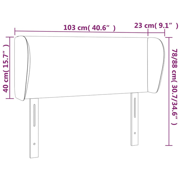 Headboard With Ears Dark Grey 103X23x78/88 Cm Fabric Headboards & Footboards