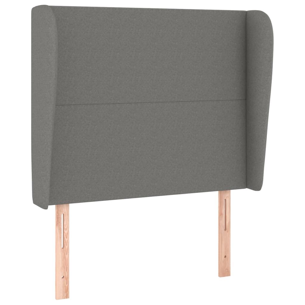 Headboard With Ears Dark Grey 103X23x118/128 Cm Fabric Headboards & Footboards