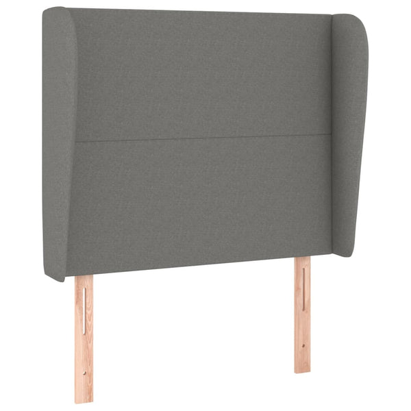 Headboard With Ears Dark Grey 103X23x118/128 Cm Fabric Headboards & Footboards