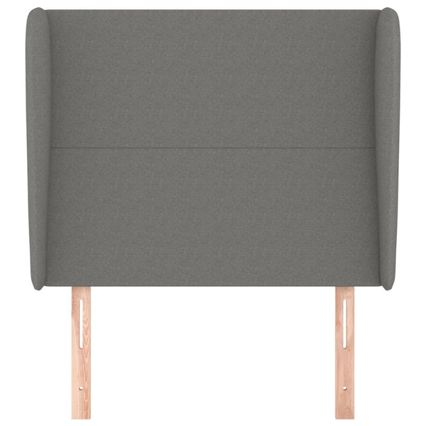 Headboard With Ears Dark Grey 103X23x118/128 Cm Fabric Headboards & Footboards
