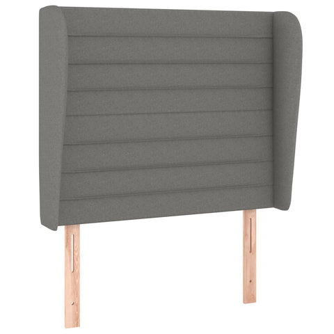 Headboard With Ears Dark Grey 83X23x118/128 Cm Fabric Headboards & Footboards