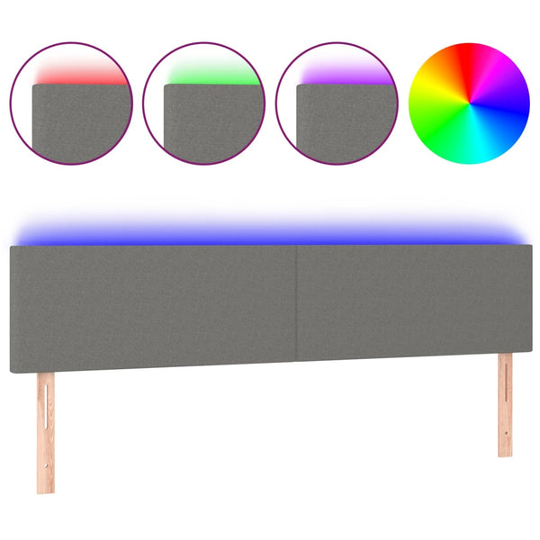Vidaxl Led Headboard Dark Grey 160 Cm Fabric Headboards & Footboards